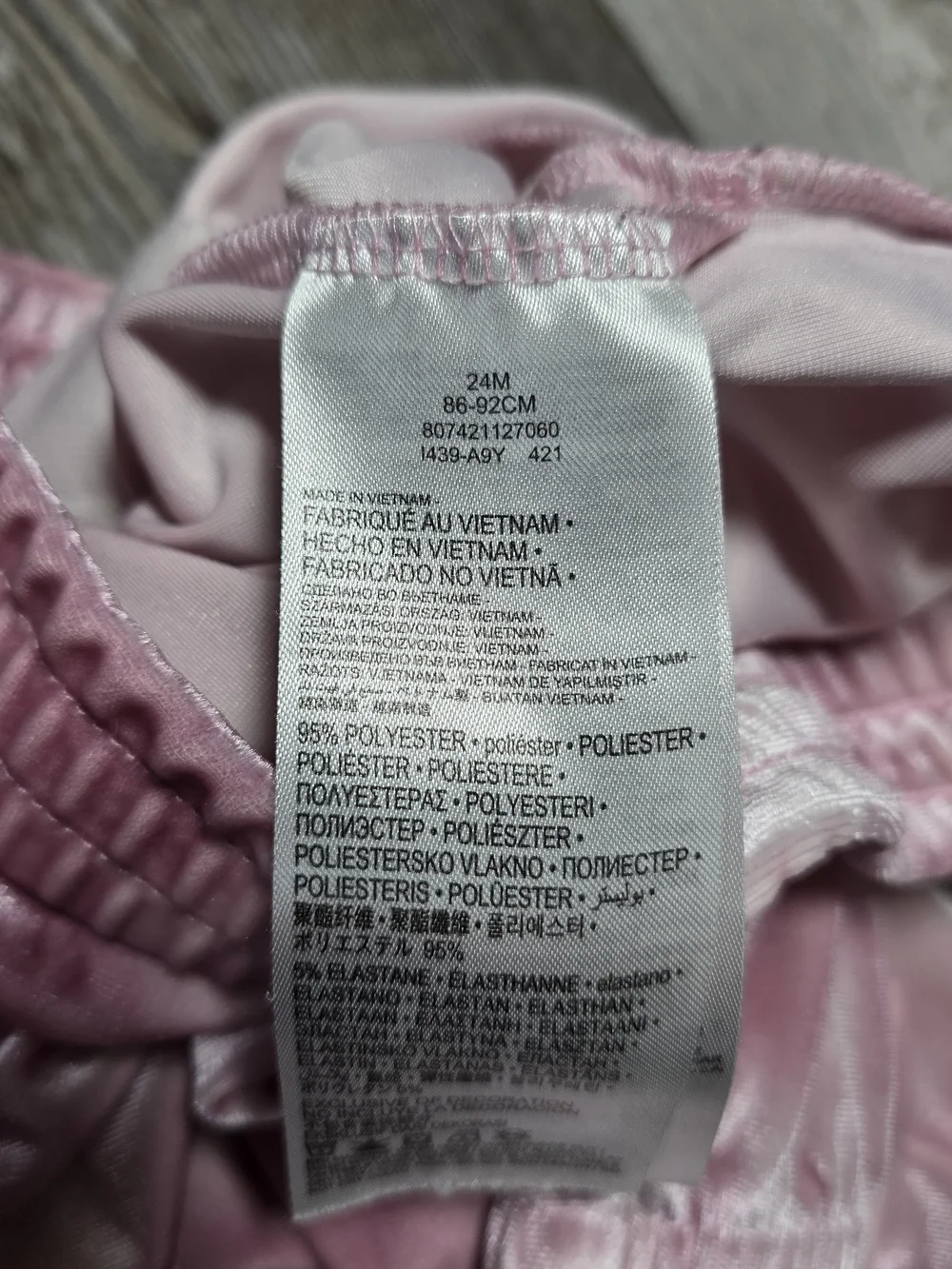 Nike Toddler Girls' 2-Piece Pink Smoke Velour Tracksuit Sz 24months